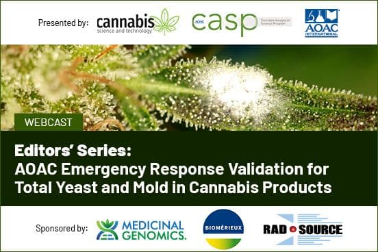 Editors’ Series: AOAC Emergency Response Validation for Total Yeast and Mold in Cannabis Products