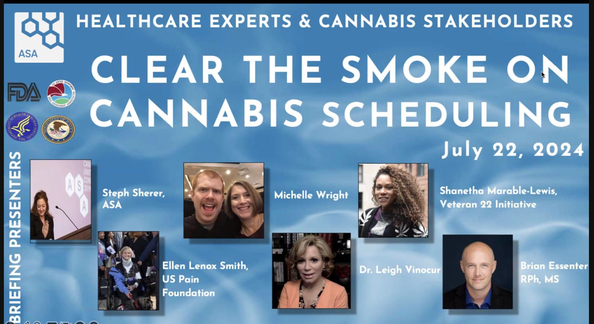 Presentation slide from the Americans for Safe Access press briefing, Healthcare Experts & Cannabis Stakeholders Clear the Smoke on Cannabis Scheduling | Image Credit: © Americans for Safe Access